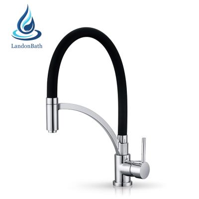 China Electric Faucets Silicon Plastic Hose Pull Down Type Kitchen Faucet Brushed Zinc Black Kitchen Faucet Modern Matte Flexible Chrome Bathroom Sink for sale