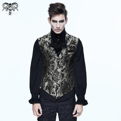 China Breathable Mystery WT012 Gothic Yard Patterned Single Breasted Black And Silver Printed Jacquard Men Invest for sale