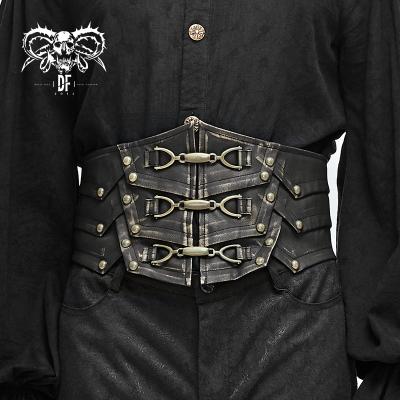 China AS06102 Punk rock devil fashion clothes punk rock gold men accesory leather belts for sale