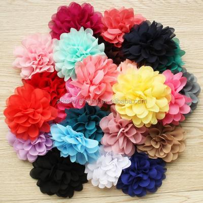 China Viable Wedding Chiffon Petal Flowers - Headband Fabric Chiffon Flowers - Chiffon Puff Flower for sale