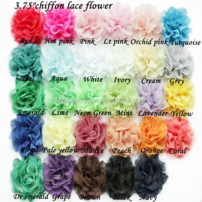 China Garment accessory/hair ornament/shoe flower/decorative hot sale of the flower/etc. ! ! Fashion Shabby Chiffon Flower Lace Up Handmade High Quality Hair Accessories For Babies Cute Headbands Hair Accessories for sale