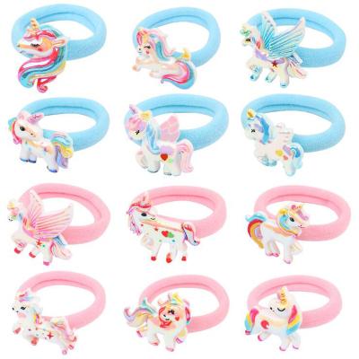 China Hot Selling Unicorn Design Hair Accessories Headwear 1.6 Inch Muslim Headband Elastic Band Female Women Girls Cartoon Unicorn Hair Band Set Lovely for sale