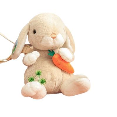 China Custom Plush Stuffed Cute Rabbit Cross Carrot Easter Bunny Toy Messenger Bag Easter Bunny Soft Plush Body Bags for sale