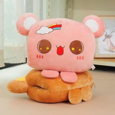 China Portable Cute Soft Stuffed Plush Toy Soft Teddy Bear Hand Plush Toy Warmer Toy Throw Pillow for sale