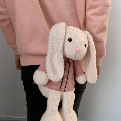 China 2020 valentines gift kids toys plush cute soft cute rabbit smart fun backpack for sale