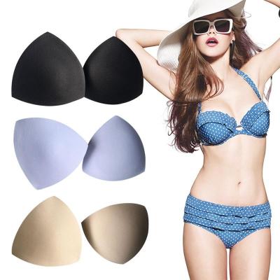 China Wholesale soft removable underwear women's triangle bra pads inserts for sports bra bikini top swimwear for sale