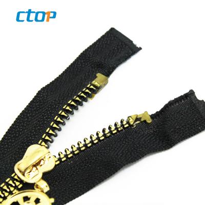 China Viable Custom Plastic Logo Puller Open End Zipper for sale