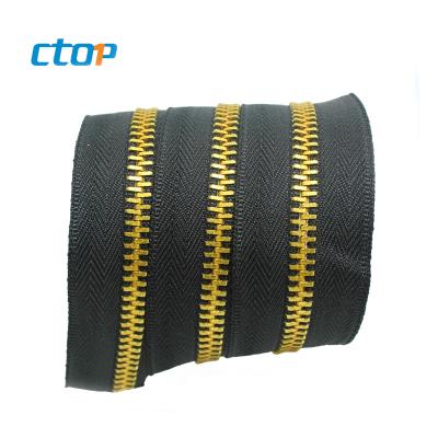 China Feature Black Narrow End Nylon Metal Tape Durable Nickel Free Zipper for sale