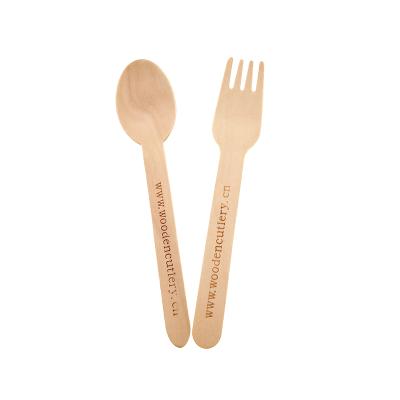 China Korean High Quality Disposable Fork And Spoon Dinner Cutlery Set Flatware Sets Eco-friendly Disposable Wood for sale