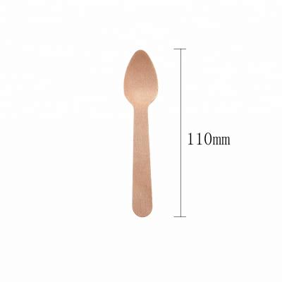 China Compostable Dessert Camping Cake Stirring Small Wooden Coffee Spoon Mini In Bulk for sale