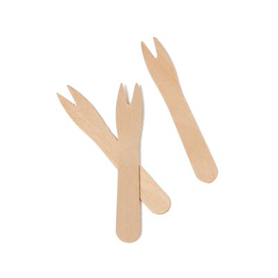 China Disposable Biodegradable Wooden Chip Fruit Fork for sale