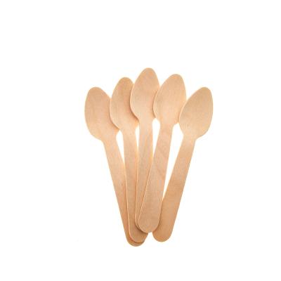 China Wooden Scoop Mini Spoon 96mm Free Samples Eco-friendly Small Spoons For Sale Biodegradable And Compostable Disposable Birch for sale