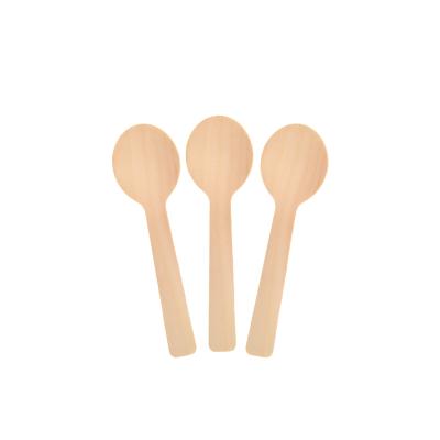 China Eco - Friendly Biodegradable Disposable Small Wooden Ice Cream Spoon for sale