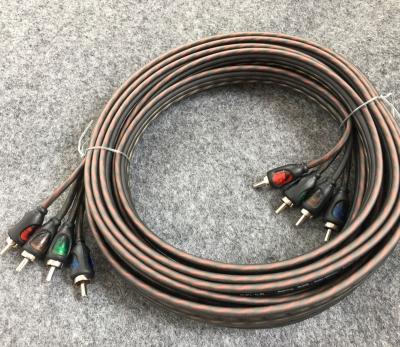 China Audio and Video High Quality Braid Shielded Male Car Audio 4RCA Audio and Video Cable 4RCA Cable for sale