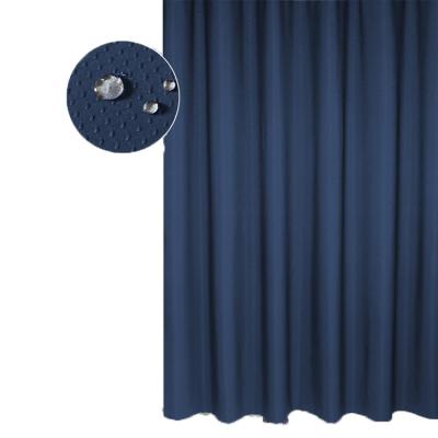 China Sustainable Wholesale Thick Dark Blue Waffle DB Polyester Fabric Luxury Shower Curtain For Bathroom for sale