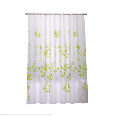 China Viable DB Leaves Factory On White Background Odorless Vinyl Shower Curtain Boho Water Proof Bath Curtain for sale