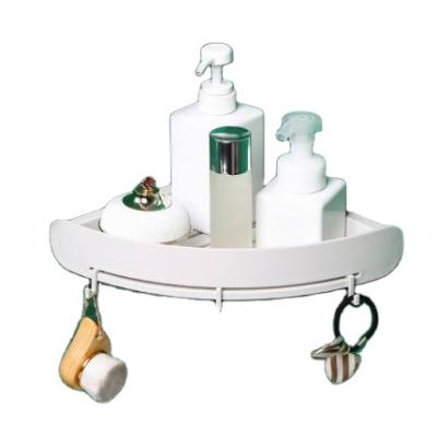 China Sustainable Eco-Friendly Decorative Plastic Triangle Shaped Bathroom Shelf Bathroom Accessories Storage for sale