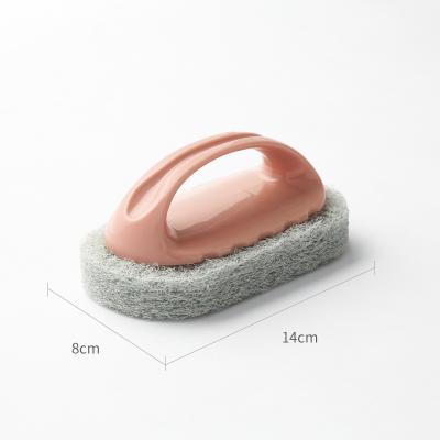 China Sustainable Single Round Shape Pink Handheld Color Bathroom Tub Tile Cleaning Brush for sale