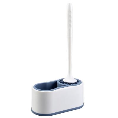 China Sustainable Dark Blue Wall Mount Hygenic Luxury Toilet Brushes With Toilet Holder for sale