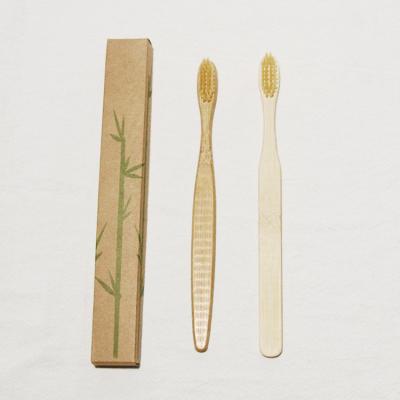 China Portable Eco-friendly Disposable Toothbrush Bamboo Toothbrushes Adult Wooden Teeth Brush For Travel Hotel Home Use for sale