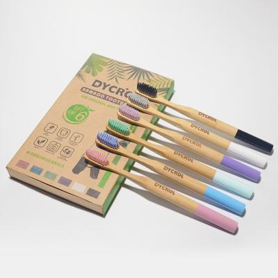 China Disposable Biodegradable Bamboo Toothbrush, Eco-Friendly BPA Free Cheap Bamboo Toothbrush with Soft Bristles for sale