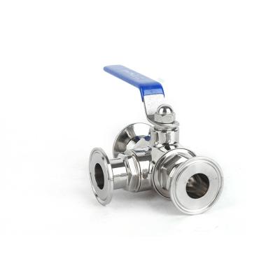 China DN20-DN50 general thread sanitary three way external t type ball valve for sale for sale