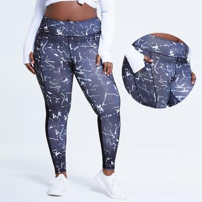 China Amazon Tiktok Breathable Hot Sales Sports Yoga Pants High Waist Butt Lift Fitness Plus Size Printed Leggings for sale