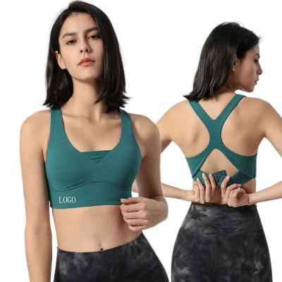 China Breathable Fashionable Cross Yoga Bra Women Sports Fitness Sports Bra Back Bra for sale