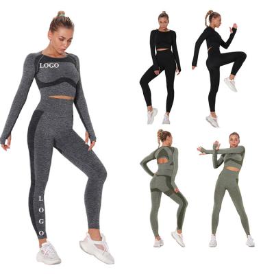 China Breathable Seamless Yoga Suit Cutout Set Yoga Pants Sports High Waist Back Hollow Tight Fitness Pants for sale