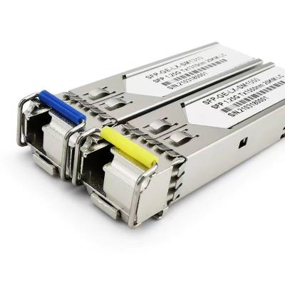 China Single fiber 20KM, 1.25G 20km LC single mode SFP fiber transceiver SFP single mode gigabit SFP module 58.5*15*13mm for sale