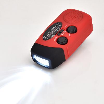 China Mini AM/FM/NOAA PORTABLE Solar Hand Crank Self Powered Weather Radio With LED Flashlight for sale