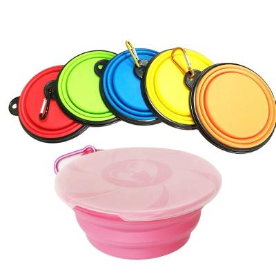 China Viable Collapsible Pet Bowl, Plastic Double Dog Cat Bowl Pet Feeding Bowl, Portable Silicone Outdoor Folding Food Container Bow for sale