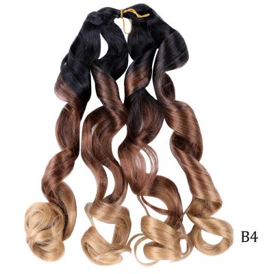 China Straight Wholesale Loose Body Wave Wavy Curly Braiding Hair Spiral Curl Crochet Braids Hair  Extensions 22 Inches150g for sale