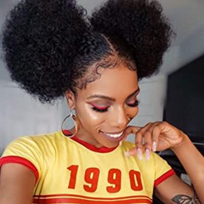 China Synthetic Hair afro ponytail Afro Kinky Pony Tail Clip In On African Synthetic Hair Afro Puff Chignon Hairpiece For Women Drawstring Ponytail Kinky for sale