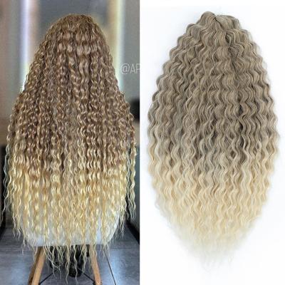 China High Temperature Fiber Deep Wave Twist Crochet Hair Natural Synthetic Braid Hair Afro Curls Ombre Braiding Hair Extensions Hair Expo City for sale