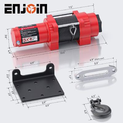 China AUG 4500lb DC Car Winch ATV UTV Recovery Mini Electric Wire 12V Winch 42x30x20cm for sale