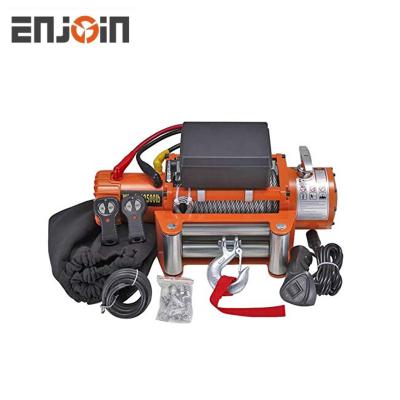 China ATV/UTV/Aoto/Boat ADVANCE 12v/24v Electric Winch 6124KG 13500LBS 4x4 Winch Rope With Remote Control For ATV UTV for sale