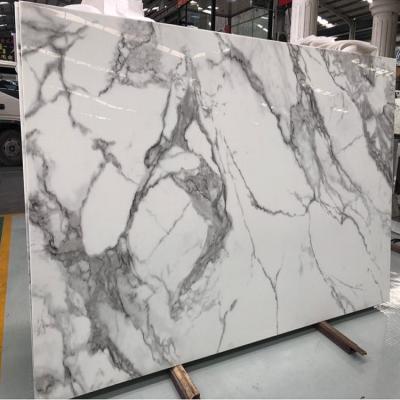 China Modern Artificial Calacatta Stone Nano Crystallized Glass Stone Slab for sale