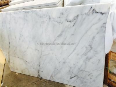 China Outside & decoration interior cut to size carrara white marble slab, white stone marble top, imported white marble top slab for sale