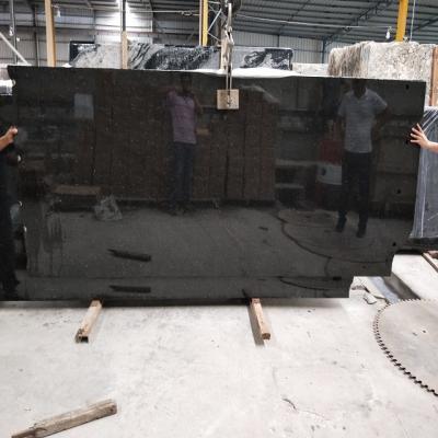 China Natural Stone Black Granite Wall Tile Black Galaxy Granite Slab for sale