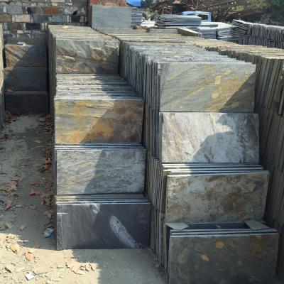 China Modern Culture Stone Yellow Slate Panel Roof Slate Tile for sale