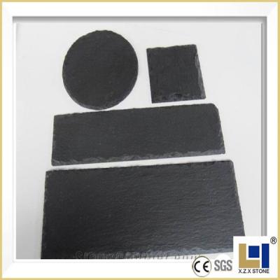 China Wholesale Customized Black Slate Dish Slate Black Dinner Plate And Coaster Dish for sale