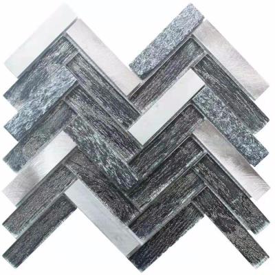 China Modern Diamond Silver Fixed Glass Mosaic Tiles For Wall for sale