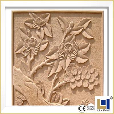 China European Natural Stone Flower Image Relief Sculpture Carving For Exterior Wall Decoration for sale