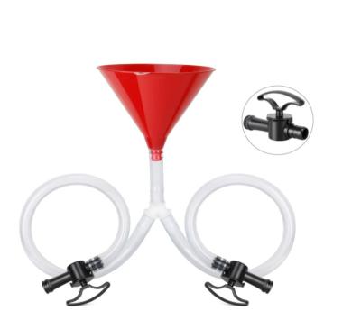 China Beautiful Colored Running Beer Bong Funnel Double Header Black, Funnel with Newest Inlet Valve, Include 1PCS FREE Bottle Opener for sale