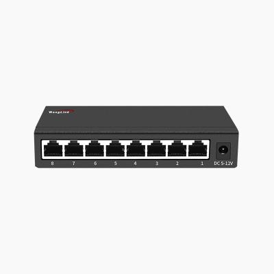 China 10/100m One Hundred Trillion Ethernet Plastic Case Port Switch 8 Ethernet Switch Wanglink Hotsale Hub Unmanaged Network Switch With Metal Housing for sale