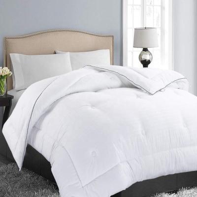 China Home All Season Queen Soft Quilted Down Alternative Comforter With Corner Ties By Jacquard Weave Fabric for sale