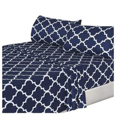 China Disposable Printed 4 Piece Microfiber Sheet Set for sale