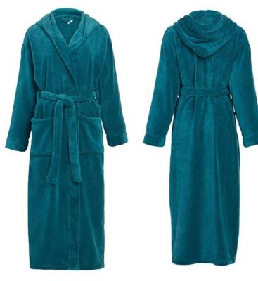 China QUICK DRY Women's Plush Fleece Long Dress with Hood Coral Fleece Flannel Fleece Dresses for sale