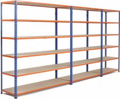 China Heavy Duty Double Sided Metal Storage Board MDF Warehouse Rack Shelf for sale